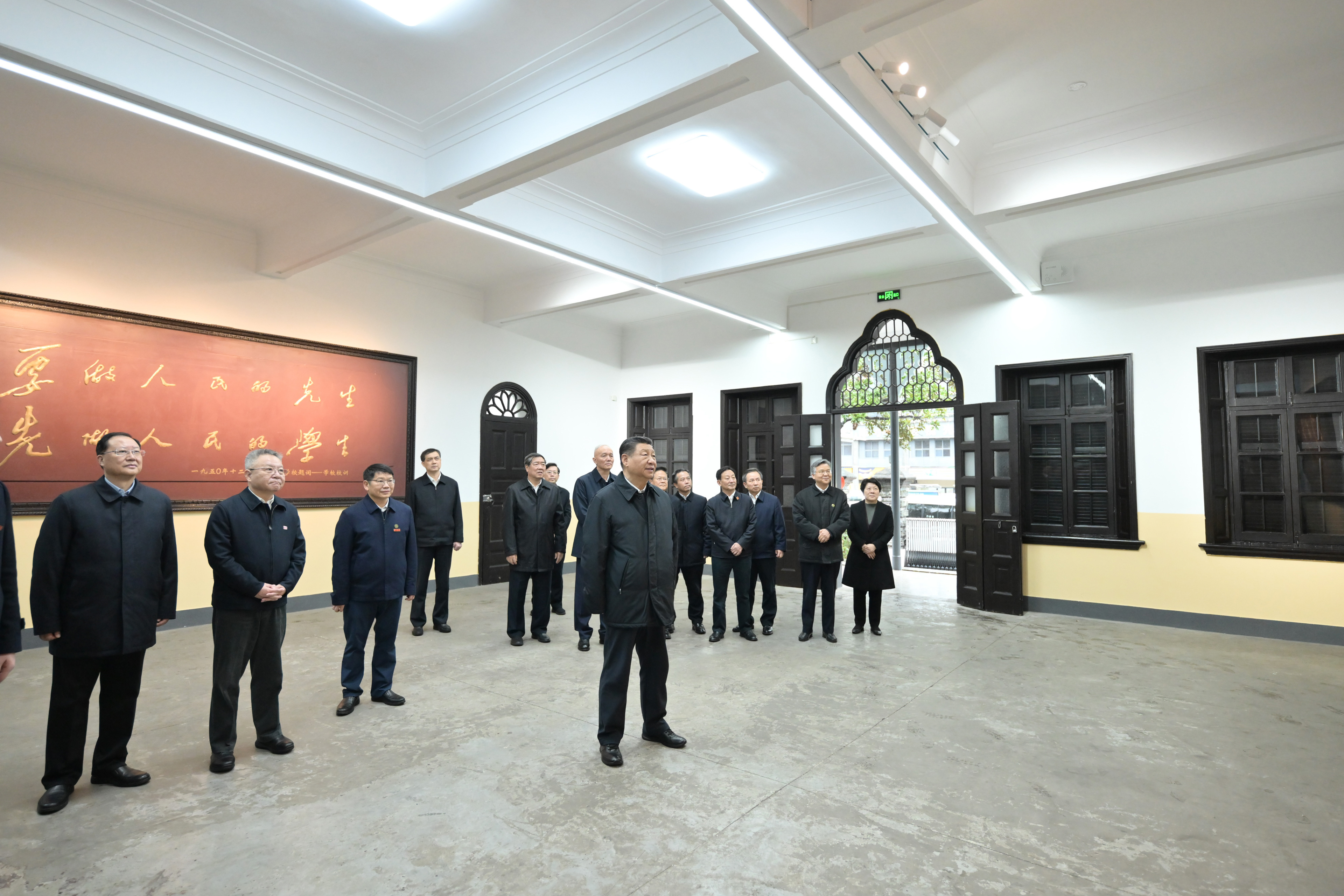 3月18日，習近平總書記在湖南第一師范學院（城南書院校區）考察。