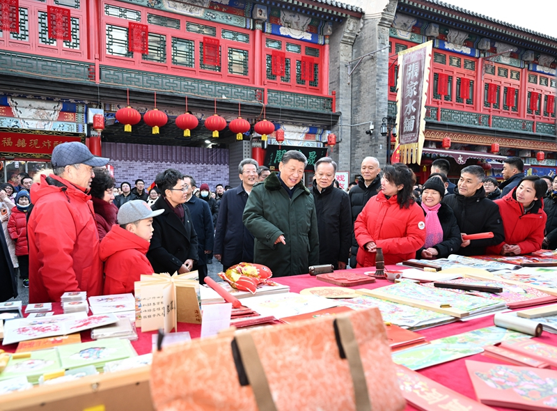 2024年2月1日，習(xí)近平總書記在天津古文化街考察。